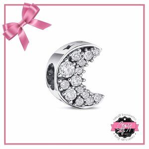Sparkling Crescent Moon Charm